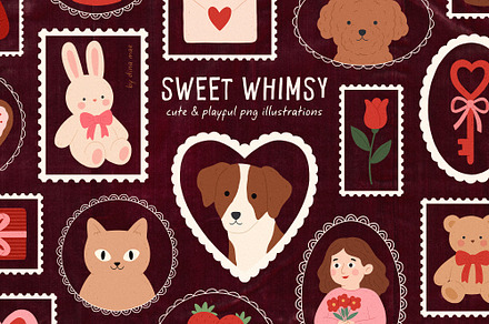 Sweet Whimsy: Cute PNG Illustrations, an Object Graphic by Dina Mae