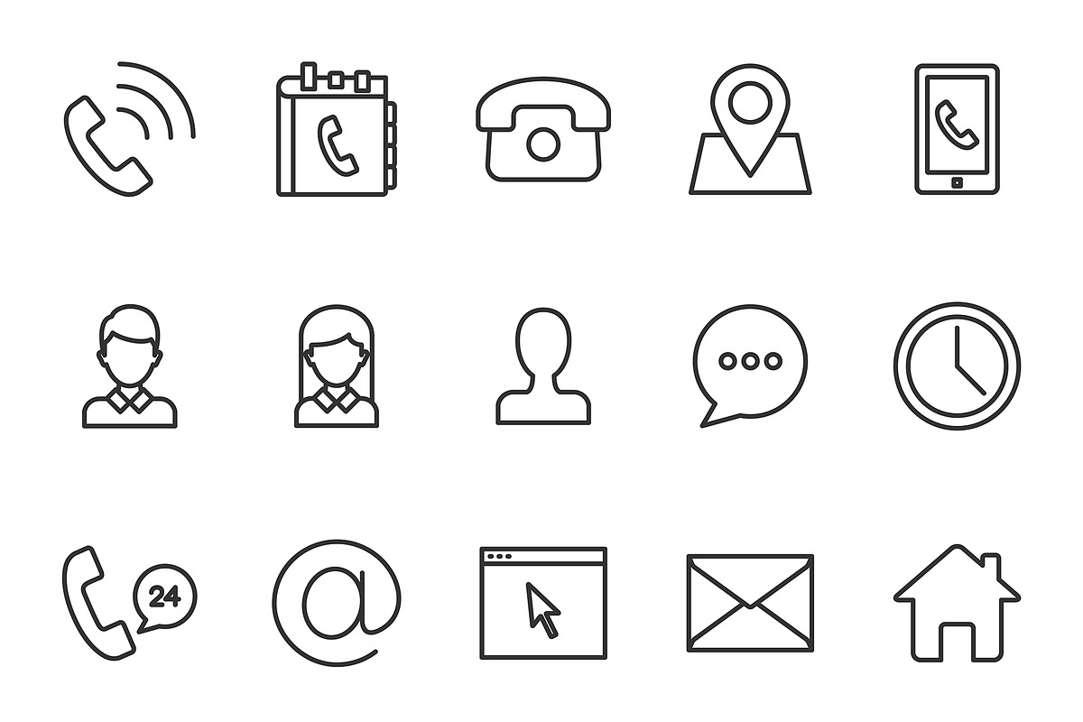 Contacts icons set, an Outline Icon by mayrum
