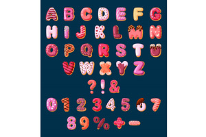 Alphabet From Sweets Set. Bright