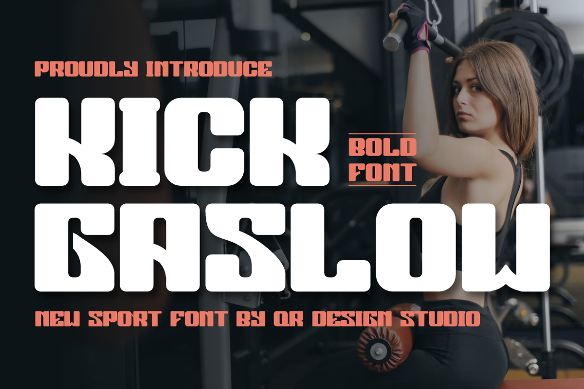 Kick Gaslow, a Sans Serif Font by QR Design Studio (Photo 1 of 9)