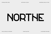 Northe Trendy Logo Font, a Sans Serif Font by Artiveko (Thumbnail 1 of 12)