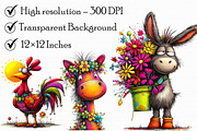 Whimsical Farm Animal Clipart Bundle, an Illustration by Libby Wishes (Thumbnail 2 of 7)