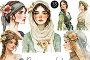 Watercolor Renaissance Lady, a Person Illustration by Design Scotch (Thumbnail 1 of 8)