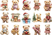 Christmas Teddy Bear Clipart, an Illustration by Designking (Thumbnail 3 of 5)