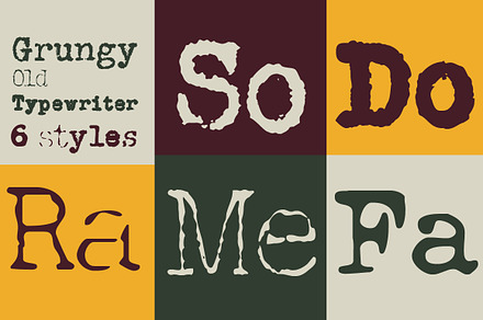 Grungy Old Typewriter Font Family