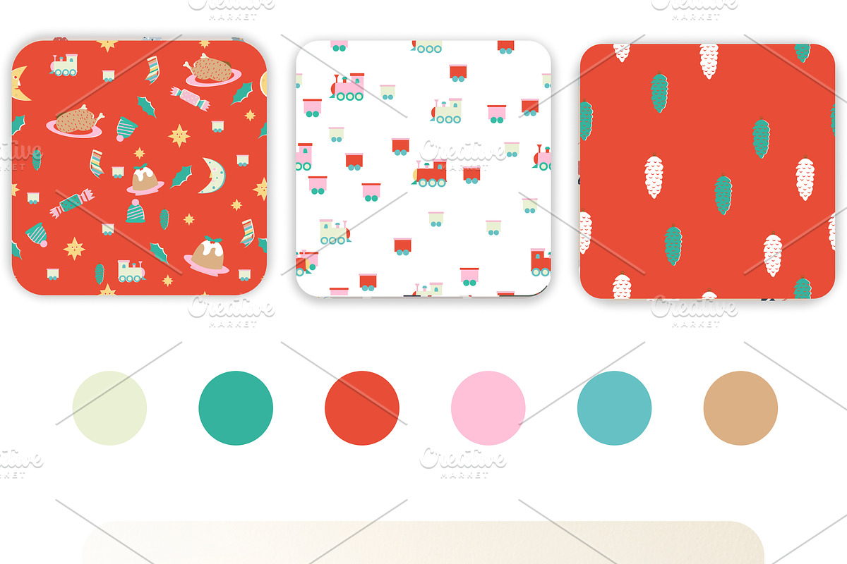 Merry Christmas. 50 BONUS elements, a Pattern Graphic by Lineli (Photo 3 of 10)