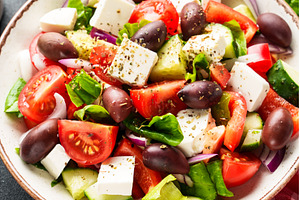 Greek salad with fresh vegetables, a Food & Drink Photo by Nadia-nb