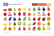 50 Fruit Simple Icons, an Outline Icon by Dighital (Thumbnail 2 of 10)