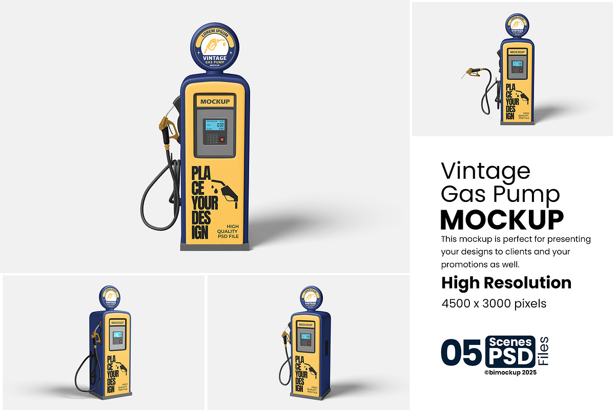 Vintage Gas Pump Mockup, a Product Mockup by bimockup (Photo 1 of 6)