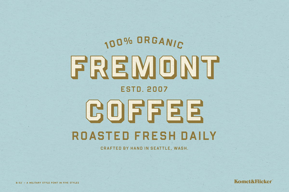 B-52 – A Military Style Font, a Sans Serif Font by Komet & Flicker (Photo 5 of 14)