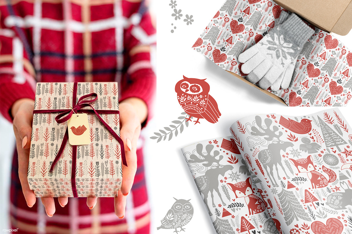 Scandinavian Christmas set, an Animal Illustration by Mio Buono (Photo 6 of 7)
