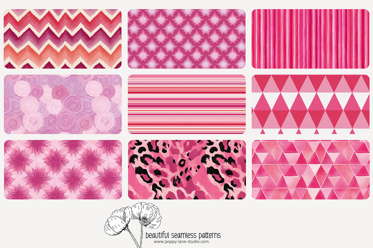 80 pink geometric seamless pattern, a Pattern Graphic by Poppy Lane Studio (Photo 10 of 11)