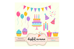 Birthday Party Clipart Set