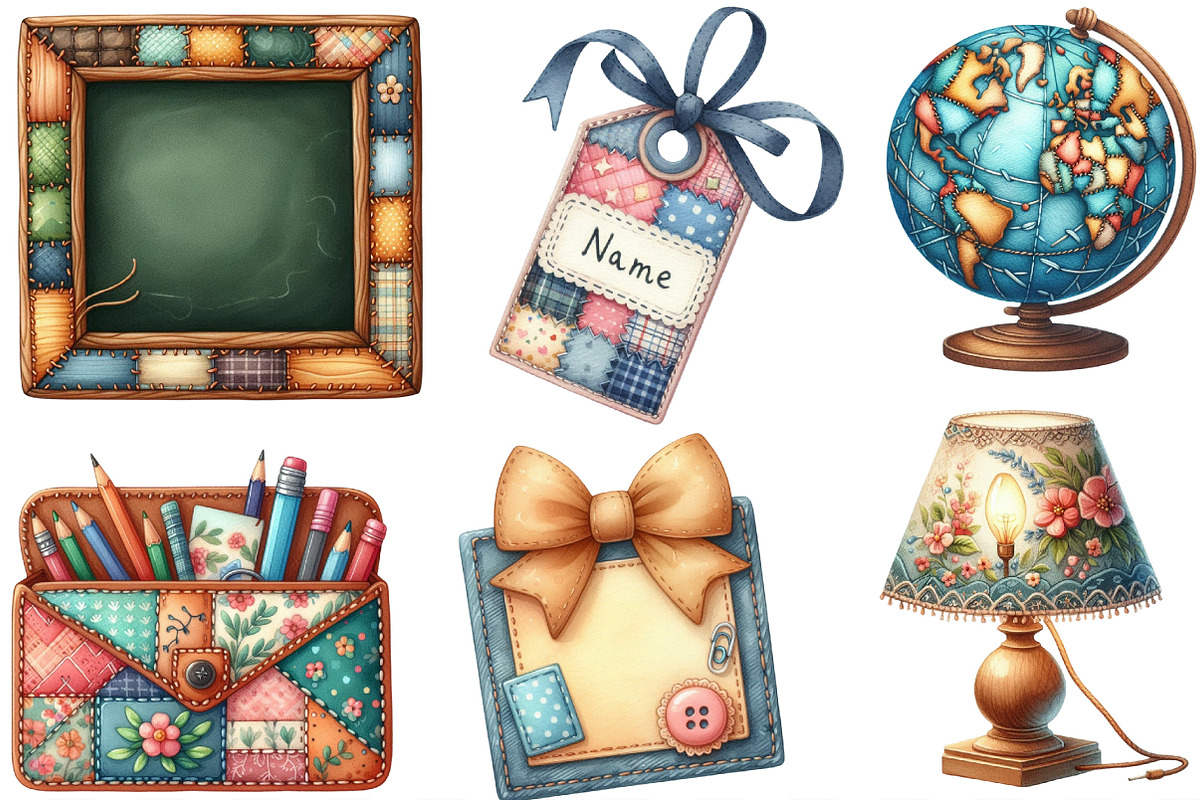 Patchwork Back to School Sublimation, an Illustration by Designking (Photo 2 of 4)