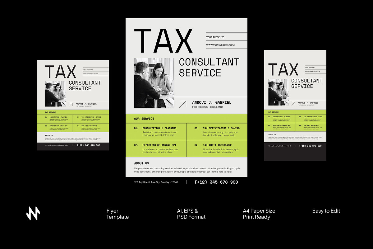 Tax Consultant Services Flyer, a Flyer Template by Neermana (Photo 1 of 4)