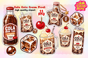 Cute Cola Cream Float Clipart PNG