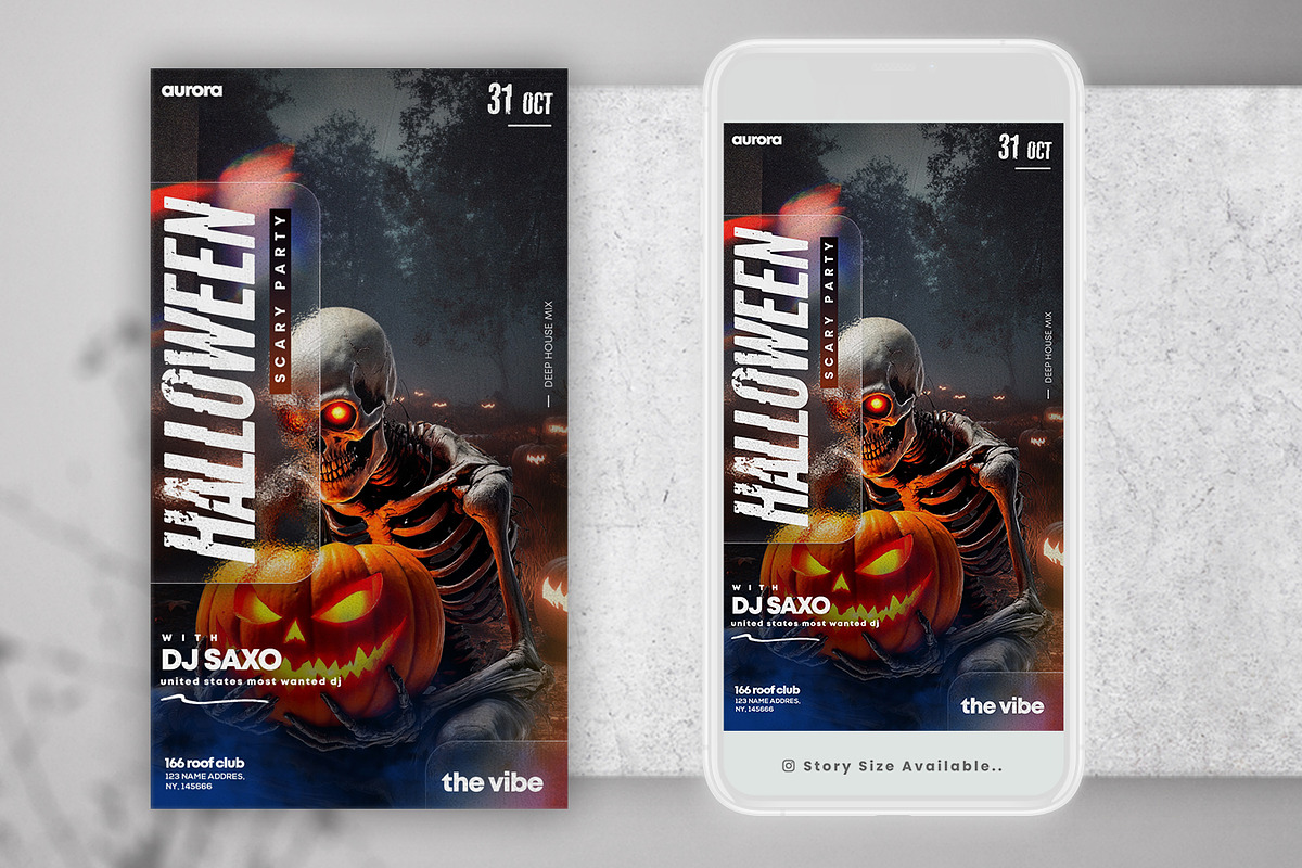 Halloween - Instagram Flyer Template, a Social Media Template by PixelsDesign (Photo 2 of 2)