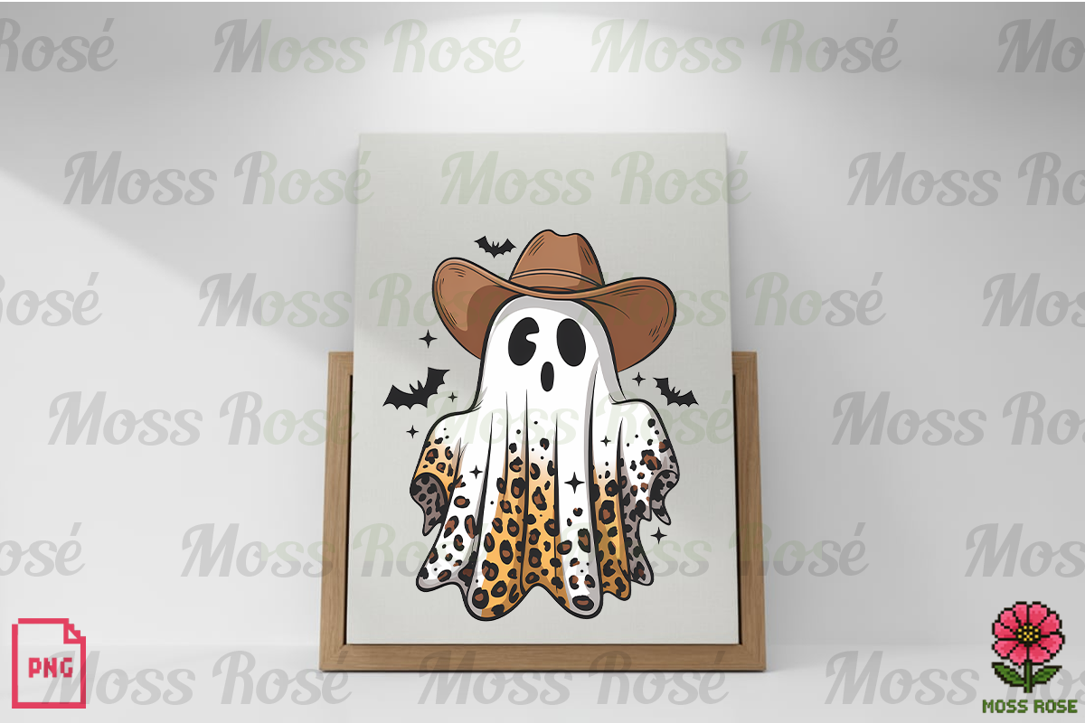 Leopard Ghost Cowboy Hat, a Graphic by Moss Rose (Photo 2 of 3)