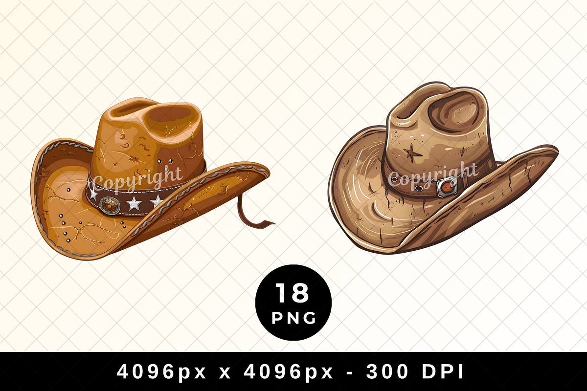 Cowboy Hat Clipart, Cowgirl Clip Art, an Object Illustration by POC Digital (Photo 2 of 7)
