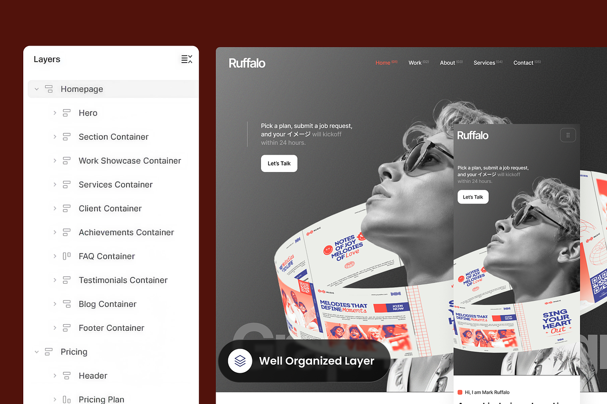 Ruffalo - Personal Portfolio Website, a Landing Page Template by SLAB! Design (Photo 2 of 5)