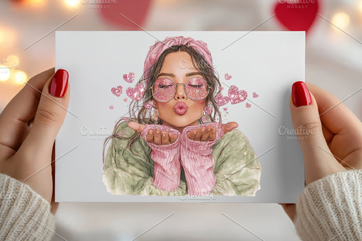 Rose Gold Reverie Valentine Girl, an Illustration by Canvas Craft (Photo 4 of 6)