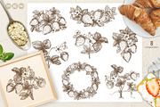 Strawberry. Engraving style vector, a Food Illustration by Tata Pilip (Thumbnail 4 of 6)