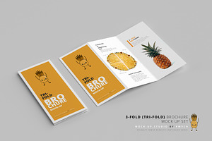 3-Fold Tri-Fold Brochure Mockups