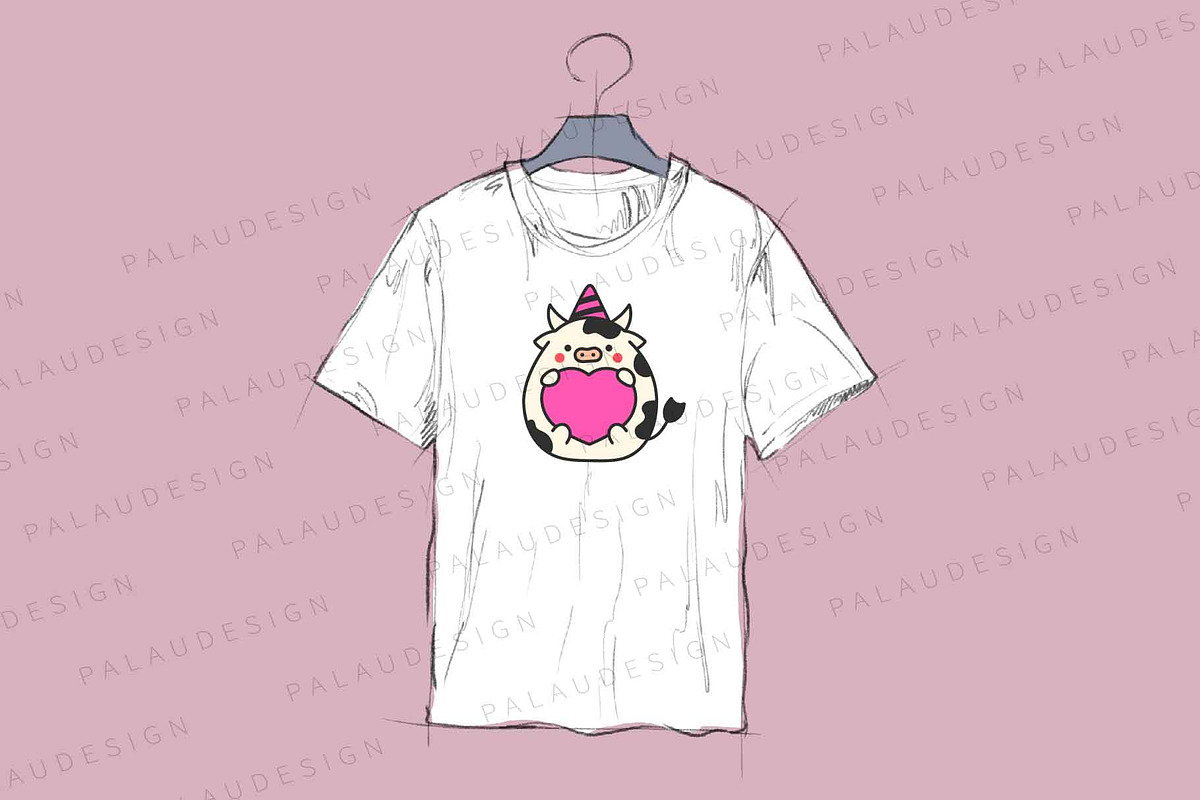 Cute Kawaii Cow Bundle, an Animal Illustration by Palau (Photo 2 of 12)