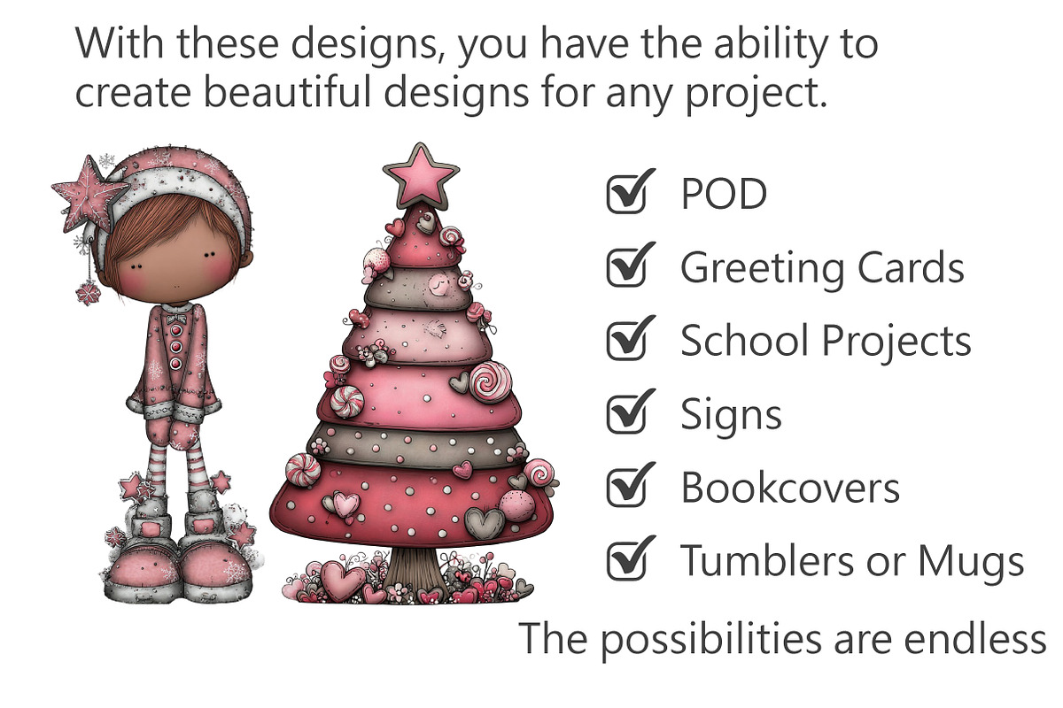 Cute Christmas Clipart, an Illustration by Pixels.Craft (Photo 3 of 5)
