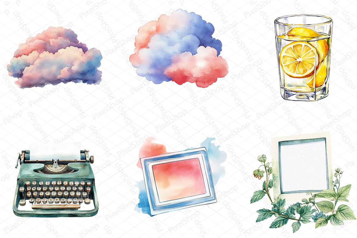 Watercolor Beautiful Aesthetic Clipa, an Illustration by DreamPrint404 (Photo 4 of 6)