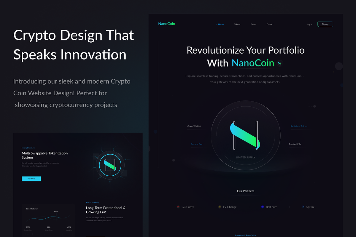 Crypto Design Page, a Landing Page Template by justmansoor (Photo 1 of 4)