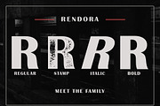 Rendora - Vintage Stamp Sans Serif, a Sans Serif Font by GlitzyGrapix (Thumbnail 2 of 12)