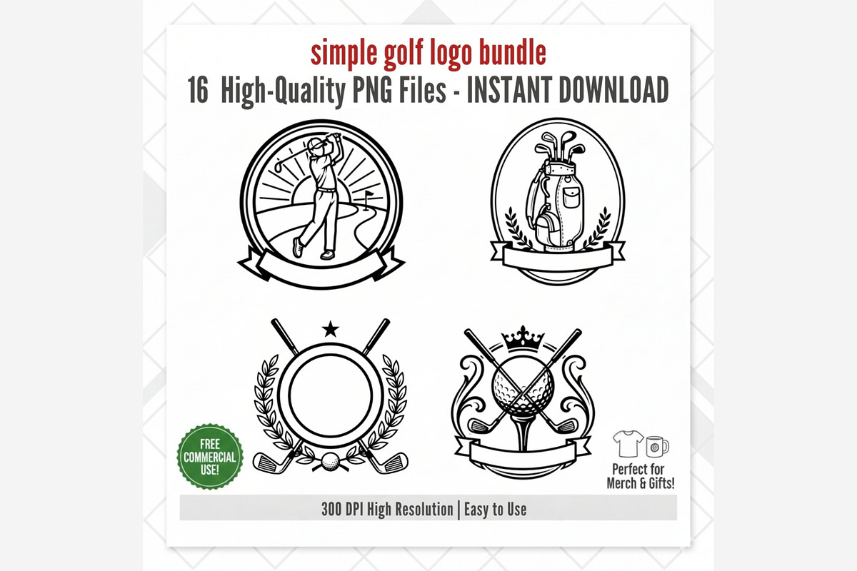Simple Golf Logo Bundle, a Solid Icon by Tanya Kart (Photo 7 of 9)
