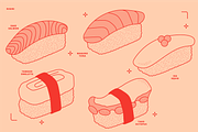 Sushi Vector Food Illustrations, a Food Illustration by TheFoodAtlas (Thumbnail 4 of 15)