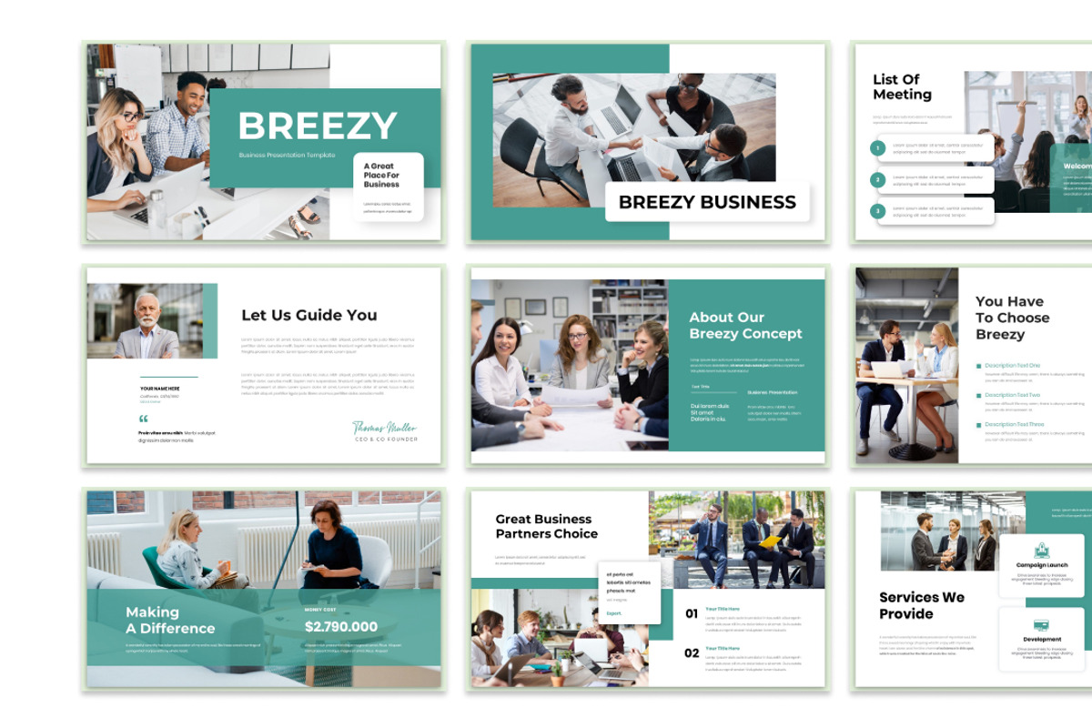 Breezy Business Presentation Temp, a Presentation Template by Analogous Temp (Photo 2 of 5)
