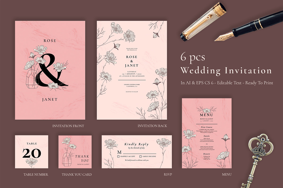 Cosmos Terrarrium Wedding Invitation, an Invitation Template by Lyllopop (Photo 2 of 4)