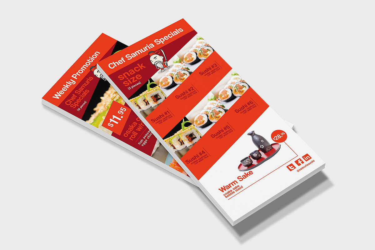 DL Sushi Restaurant Template, a Card Template by BrandPacks (Photo 4 of 4)