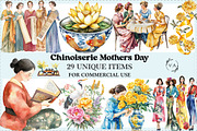 Yellow Chinoiserie Mothers Day PNG, an Illustration by Craft Nest (Thumbnail 1 of 5)