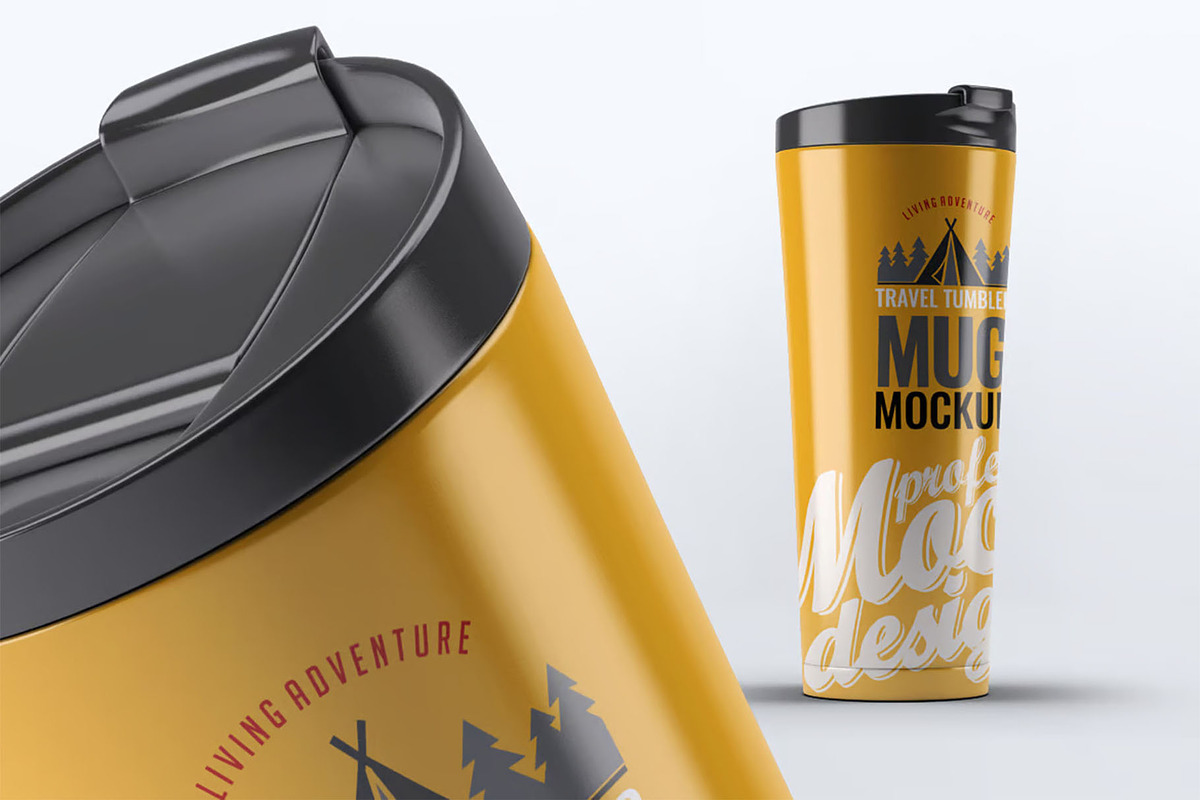 Travel Tumbler Mug Mock-Up, a Product Mockup by DesignRushMarket (Photo 6 of 7)
