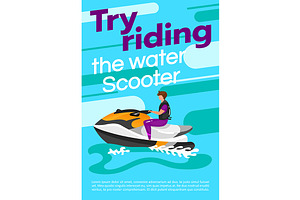 Try riding the water scooter poster, a Poster Template by IMG visuals characters