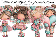 Whimsical Girls Png Cute Clipart, an Illustration by SinaCreation (Thumbnail 1 of 9)