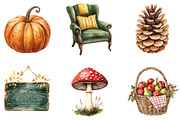 Cozy Autumn Cottagecore Clipart, a Seasonal Illustration by Designking (Thumbnail 3 of 4)