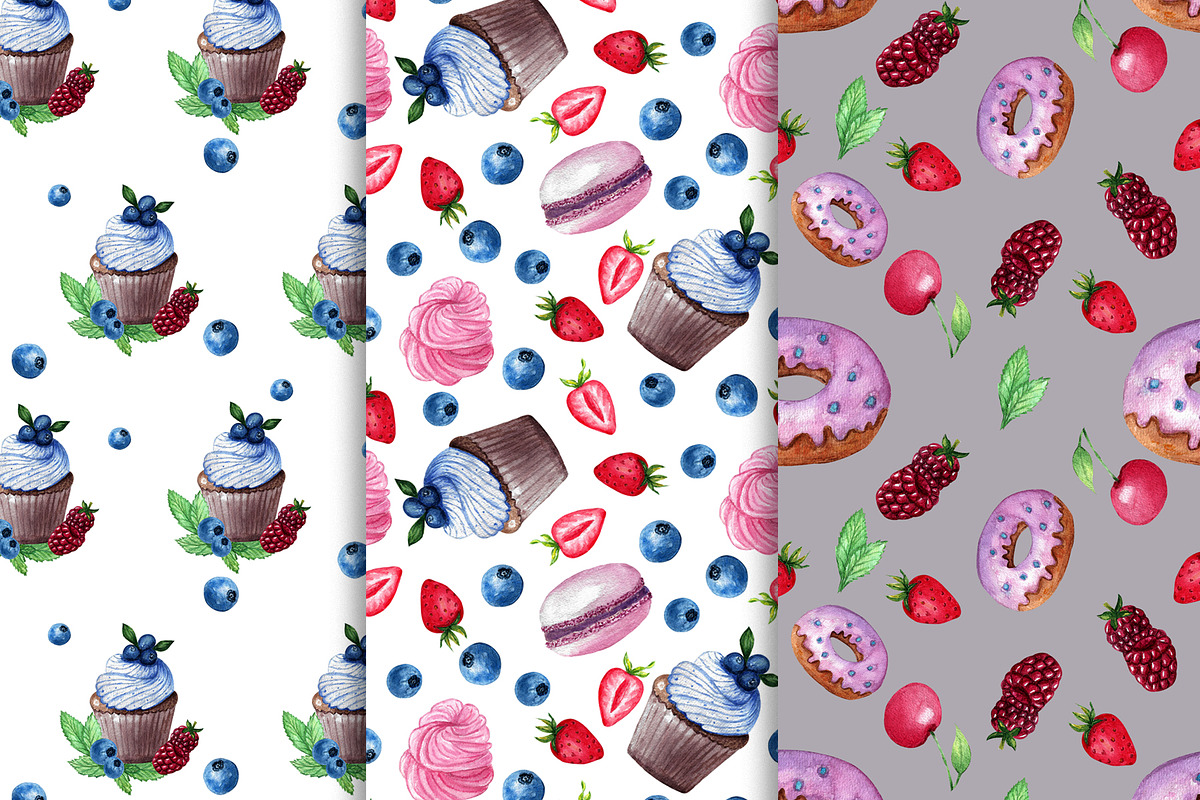 Digital Watercolor Paper. Baking., a Pattern Graphic by TetianaArt (Photo 5 of 5)