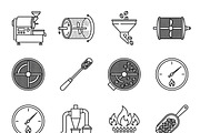 Bundles Set Coffee Roastery Icons, an Outline Icon by adenpinkstore (Thumbnail 7 of 12)