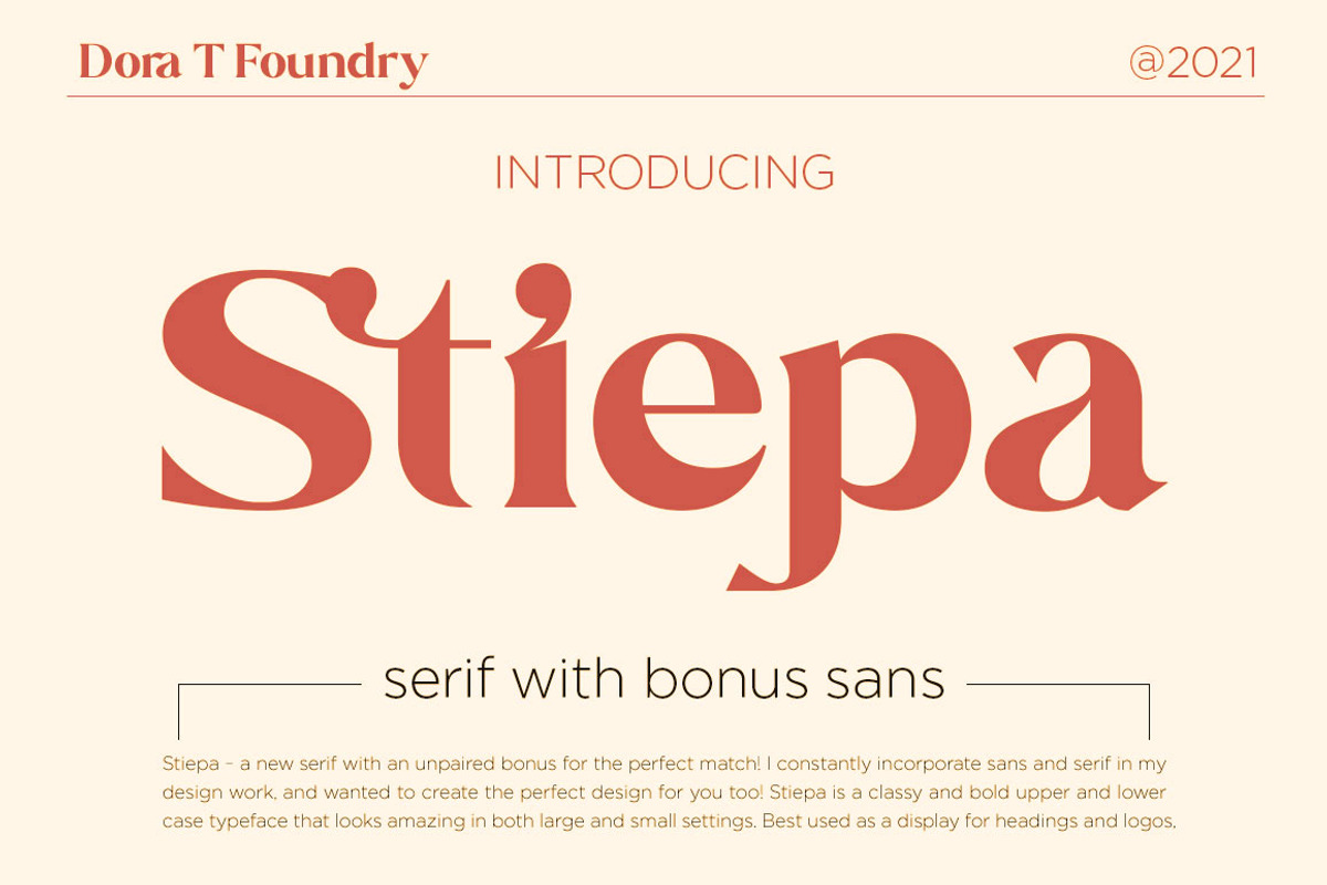Stiepa | Modern Serif & Sans, a Serif Font by Dora Typefoundry (Photo 28 of 28)