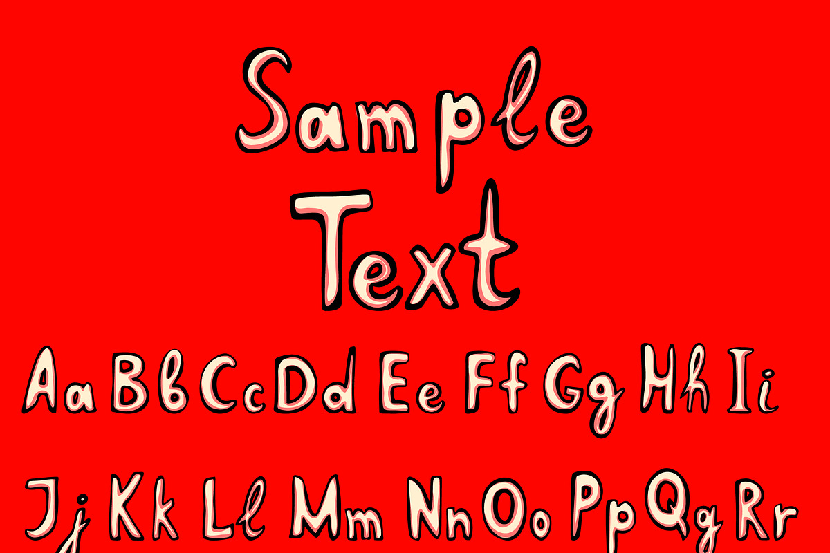 Cartoon font and doodle border preview 2
