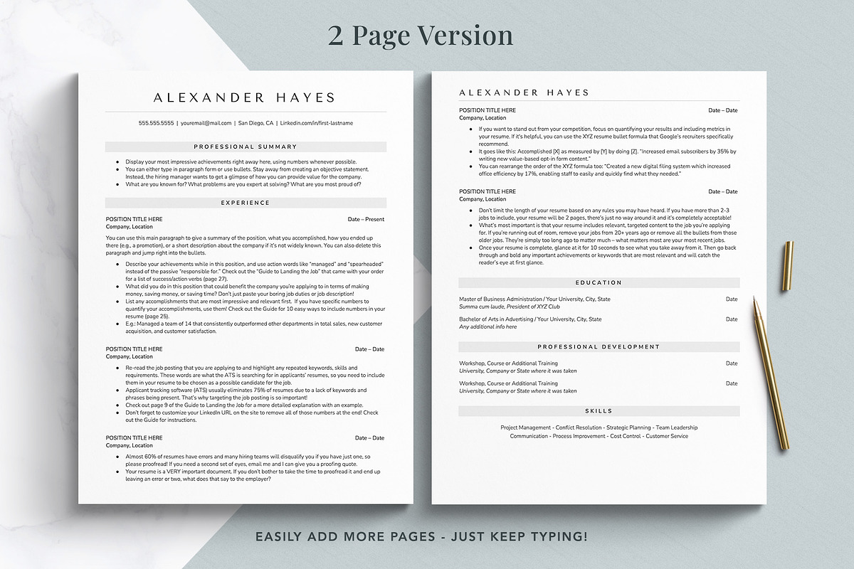 ATS Resume Template Format, a Resume Template by Get Landed