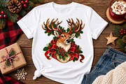 Reindeer Christmas PNG, a Seasonal Illustration by Watercolor design (Thumbnail 2 of 3)