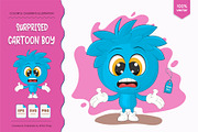 Surprised Cartoon Boy. Tshirt, PNG., a Person Illustration by KENO Mascots (Thumbnail 1 of 3)