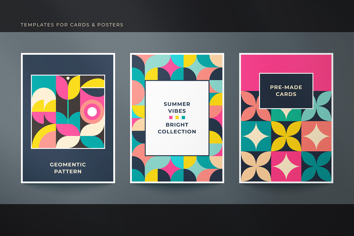 Geometric Vector Cards and Patterns